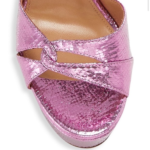 Aquazzura Sinner Snake Embossed Heels - Picture 4 of 8